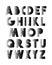 Font Retro Stipple. Alphabet retro. Black letters engraving spot .