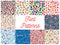 Font seamless patterns with letter and number