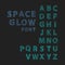 Font space alphabet typeface script with minimal design typographic modern graphic vector illustration.