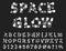 Font space alphabet typeface script with minimal design typographic modern graphic vector illustration.