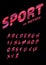 Font in sport style.