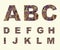 Font type abc uppercase. Vector stock illustration