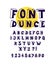Font with volumetric linear letters. Vector. Letters for inscriptions. English alphabet, latin letters and numbers. Poster.