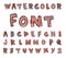 Font Watercolor. Handwritten Vector illustration