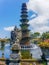 Fontain tower in the pond in Tirta Gangga temple