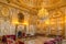 Fontainebleau, France, March 30, 2017: Fontainebleau Palace room interiors. Chateau was one of the main castles of