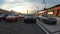 Fontana, California USA - Nov. 8, 2018: Timelpase Mazda cars lined up at Auto Club Speedway Pit Lane for Parade Lap