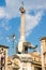 The Fontana dell`Elefante elephant`s fountain symbol of Catania, Italy, assembled in 1736