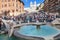 Fontana della Barcaccia and crowd on Spanish Steps
