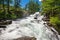 Fontcouverte Waterfall in the Claree Valley Cerces Massif. Hautes-Alpes, Alps, France