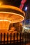 Fonte Nova`s garden with Christmas market and colored ferris wheel near Ria de Aveiro at night