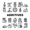 Food Additives Formula Collection Icons Set Vector