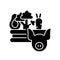 Food and agriculture black glyph icon