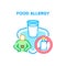 Food Allergy Vector Concept Color Illustration