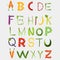 Food alphabet made of vegetables and fruits