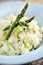 Food: Asparagus risotto with lemon strips
