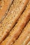 Food background - closeup of crusty french bread baguettes.