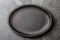 Food background. Empty cast iron black plate