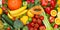 Food background fruits and vegetables collection fruit vegetable healthy eating diet apples banner tomatoes