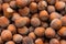 Food background of hazelnuts. Fresh filbert close-up