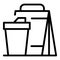 Food bag delivery icon outline vector. Home grocery