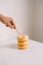 Food and Bakery, Sweet Donut with Sugar Toppings on White background