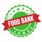 FOOD BANK text on red green ribbon stamp