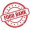 FOOD BANK text on red grungy round rubber stamp