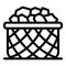 Food basket icon outline vector. Cooking fondue