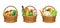 Food basket. Realistic fruits vegetables oil bottle. Bread milk veggies, isolated picnic or donations packs vector