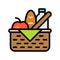 Food basket vector, Spring season filled icon editable stroke