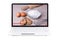 food blog concept - video about cooking on screen of laptop isolated on white