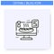 Food blog line icon. Editable illustration