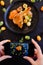 Food blogger restaurant food smartphone photo
