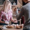 Food blogging couple lifestyle photo fresh cakes