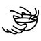 Food bowl hands icon, outline style