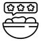 Food bowl review icon outline vector. Safety quality