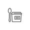 Food box and spoon line icon