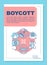 Food boycott poster template layout. Voluntary abstention banner, booklet, leaflet print design with linear icons