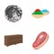 Food, business, ecology and other web icon in cartoon style.piece, beef, pork icons in set collection.