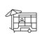 food cart line icon vector illustration