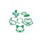 Food chain color line icon. Nature eating model.