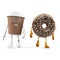 Food character - coffee cup and donut