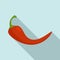 Food chili pepper icon, flat style