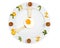 Food clock on white background