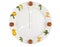 Food clock on white background