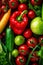 food close-up organic green wash healthy drop vegetarian water vegetable background fresh. Generative AI.