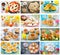 Food collage of Easter cookies and baking