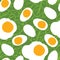 Food collection Eggs with spinach Seamless pattern