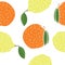 Food collection Lemons and oranges Seamless pattern
